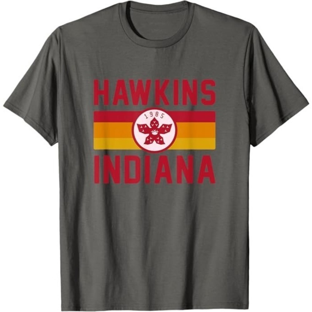 Stranger Things Hawkins Indiana 1985 Sunset Stripe  T-Shirt